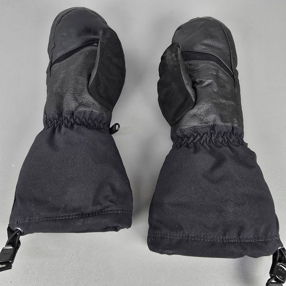 Marmot Primaloft Insulated Mittens Black Leather Palm Winter Snow Gloves Women S - Picture 2 of 15